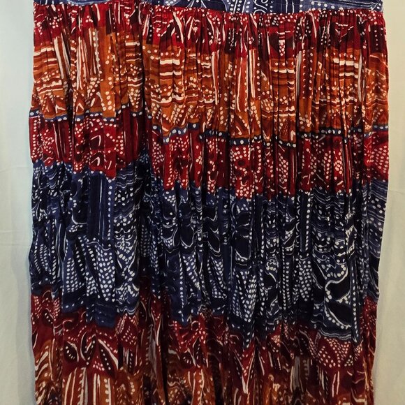 90's No Boundaries Button Up Teacher Dress, Size Medium, Red/blue/orange - Picture 6 of 9